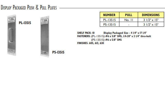 DISPLAY PACKAGED PUSH & PULL PLATES
